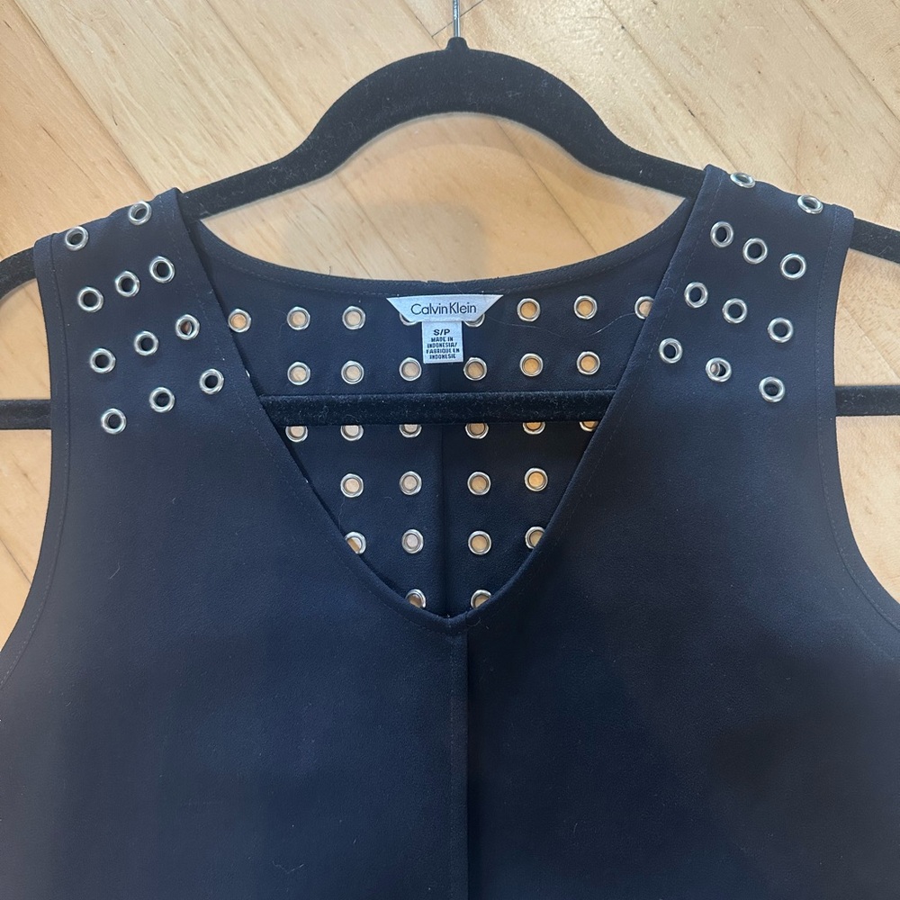 Calvin Klein Black Top with Silver Eyelets - Picture 5 of 5